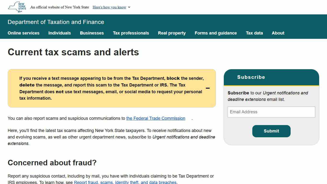 Current tax scams and alerts